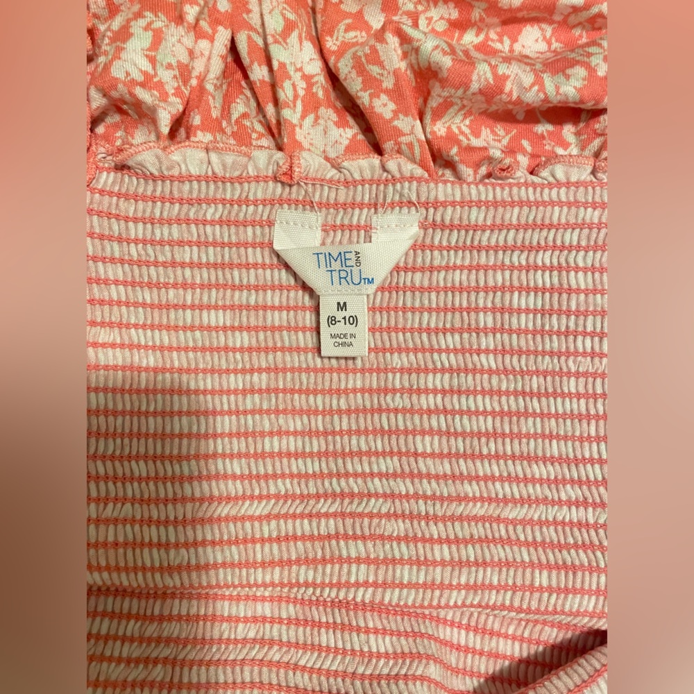 Time and Tru Pink Striped Top